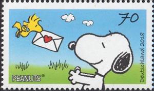 Stamp, Peanuts - Mail for Snoopy, Germany, Federal Republic,  , Animals (Fauna), Birds, Cartoons, Comics, Dogs, Letters (Mail), Stylized Animals