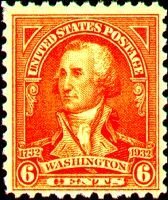 Stamp, Washington, by John Trumbull, 1792, United States of America,  