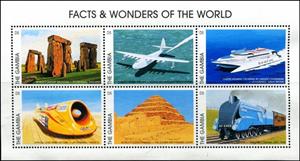 Mini Sheet, Facts & Wonders of the World, Gambia,  