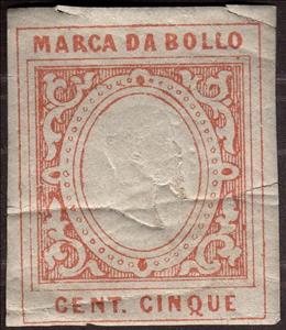 Revenue Stamp, King Victor Emanuel II, Italy,  , Heads of State, Kings, Royalty