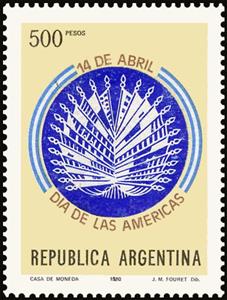 Stamp, Day of the Americas, Argentina,  , Seals (Emblems)