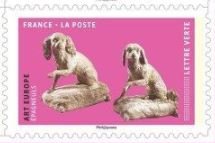 Stamp, European Art, France,  , Animals (Fauna), Art, Chinese New Year, Chinese Zodiac, Dogs, Sculptures, Statues, Zodiac