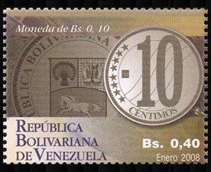 Stamp, 10 Centimos Coin, Venezuela,  , Coins
