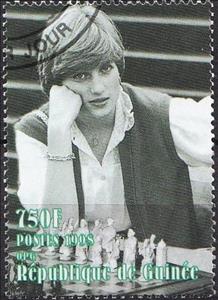 Stamp, Princess Diana with chess set, Cinderellas,  , Anniversaries and Jubilees, Chess, Princesses
