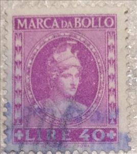 Revenue Stamp, Italy helmeted, Italy,  