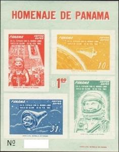 Souvenir Sheet, John H. Glenn, “Friendship 7” Capsule, Panama,  , Astronauts, Outer Space, Space Traveling, Spacecrafts