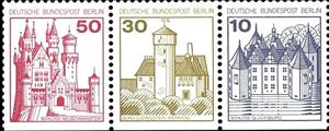 Se-tenant, Neuschwanstein;Glücksburg;Ludwigstein, Berlin,  , Buildings, Castles, Fortresses / Strongholds