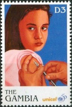 Girl receiving vaccination