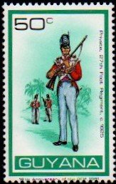 Stamp, Private, 27th Foot Regiment, Guyana,  , Uniforms