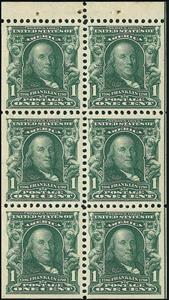 Booklet Pane, Benjamin Franklin, United States of America,  