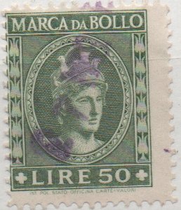 Revenue Stamp, Italy helmeted LUOGOTENENZA, Italy,  