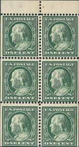 Booklet Pane, Benjamin Franklin, United States of America,  
