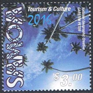 Stamp, Palm-trees, Samoa,  , Palm-trees, Trees