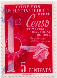 Stamp, Census Allegory, El Salvador,  