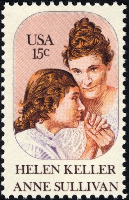 Helen Keller (1861-1968) and Anne Sullivan (1867-1936)
