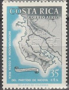 Stamp, Map of Guanacaste and Nicoya peninsula, Costa Rica,  , Maps
