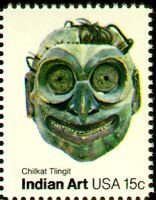 Stamp, Indian Art - Chilkat Tlingit Tribe, United States of America,  , Masks