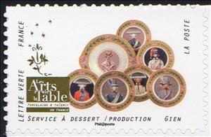 Stamp, Dessert service / Production : Gien, France,  , Ceramics