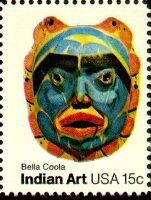 Stamp, Indian Art - Bella Coola Tribe, United States of America,  , Masks