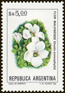 Stamp, Flor Malvinense (Oxalis ennea phylla), Argentina,  , Flowers, Plants (Flora)