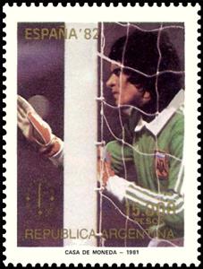 Stamp, Ubaldo Matildo Fillol, Argentina,  , Football (Soccer), Philatelic Exhibitions, Sports