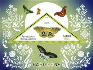 Souvenir Sheet, Antheroea polypbemus, Cinderellas,  , Animals (Fauna), Butterflies, Insects