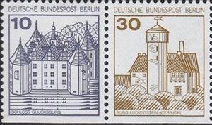 Se-tenant, Ludwigstein; Glücksburg, Berlin,  , Buildings, Castles, Fortresses / Strongholds, Towers