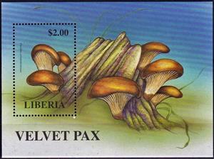 Souvenir Sheet, Paxillus atrotomentosus, Liberia,  , Mushrooms