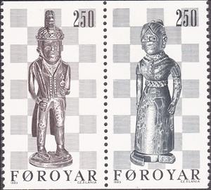 Se-tenant, Chess figures, Faroe Islands,  , Chess, Sports