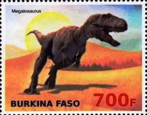 Stamp, Megalosaurus, Cinderellas,  , Dinosaurs, Prehistorical Animals