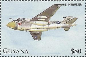 Stamp, A6E Intruder, Guyana,  , Air Forces, Aircraft, Aviation