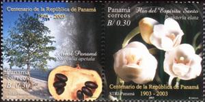 Se-tenant, Centenary of the Republic of Panama, Panama,  , Flowers, Fruits, Trees