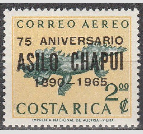Alligator overprinted "75 ANIVERSARIO ASILO CHAPUI 1890-1965