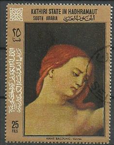 Stamp, Paintings by Hans Baldung, Aden - Protectorates,  , Painters, Paintings
