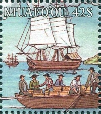 Landing boat with settlers
