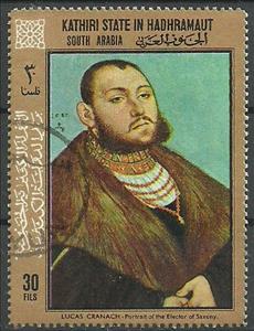 Stamp, Paintings by Lucas Cranach, Aden - Protectorates,  , Painters, Paintings