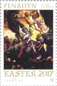 Stamp, Painting by Tintoretto, Penrhyn,  , Easter, Paintings
