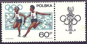 Se-tenant, Women's relay race, Poland,  , Athletics, Olympic Games, Running, Sports