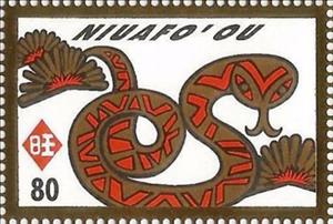 Stamp, Year of the Snake, Niuafo'ou,  , Chinese New Year, Snakes, Stylized Animals