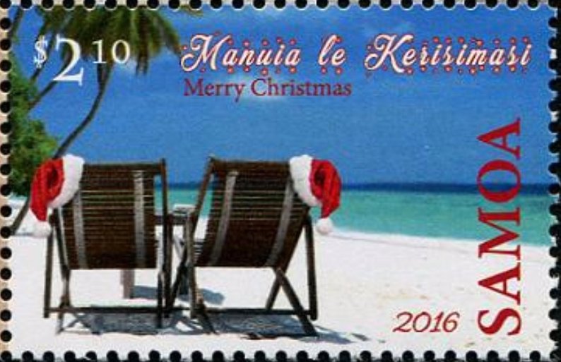 Merry Christmas - Beach chairs with Chritmas caps