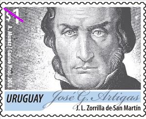 Stamp, Jose Artigas Definitives, Uruguay,  , Famous People, Generals, Heroes, Men, Politicians