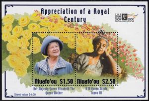 Souvenir Sheet, Appreciation of a Royal Century, Niuafo'ou,  , Queens