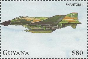 Stamp, Phantom II, Guyana,  , Air Forces, Aircraft, Aviation