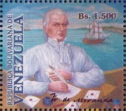 Stamp, Francisco de Miranda, by Nicasio Dimo, Venezuela,  , Freedom Fighters, Revolutionaries