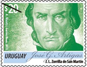 Stamp, Jose Artigas Definitives, Uruguay,  , Famous People, Generals, Heroes, Men, Politicians