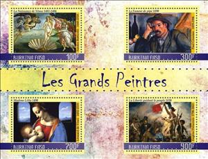 Mini Sheet, Great Painters, Cinderellas,  , Paintings