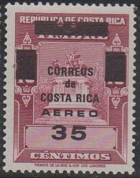 Revenue Stamps overprinted "CORREOS DE COSTA RICA AEREO"
