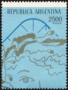 Stamp, 100 years of La Plata, Allegory (eyes), Argentina,  , Stylized Figures / Persons
