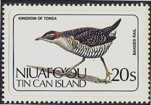 Stamp, Banded Rail (Gallirallus philippensis), Niuafo'ou,  , Animals (Fauna), Birds