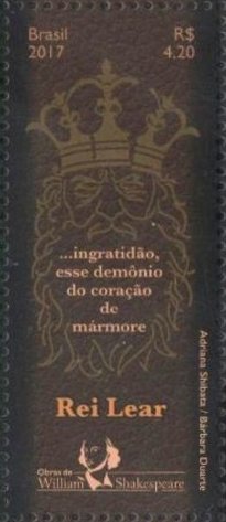 Stamp, King Lear, Brazil,  , Authors, Books, Literary People (Poets and Writers)